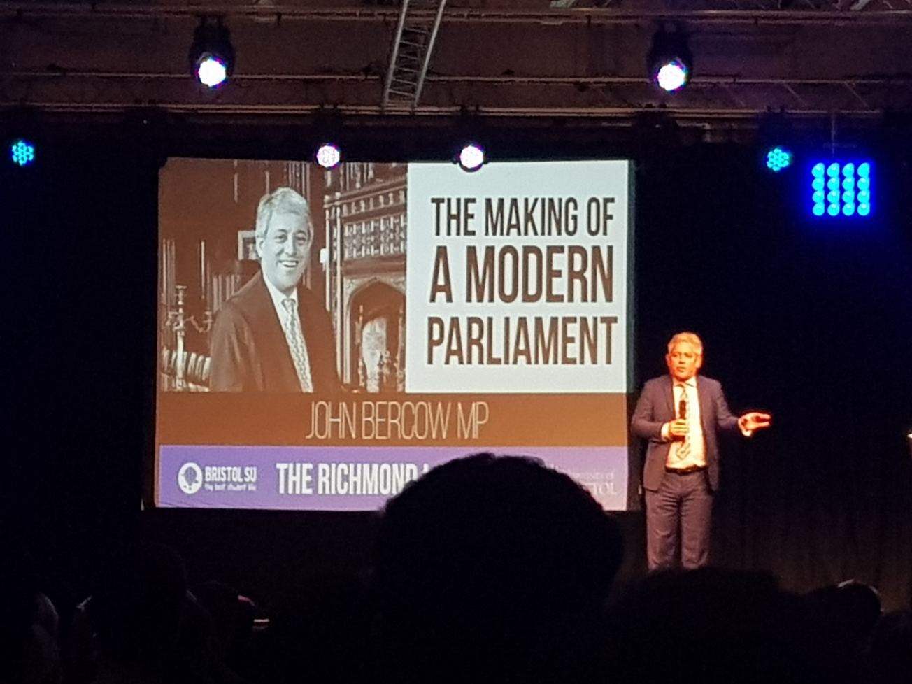 John Bercow speaks to Bristol students about bringing parliament into the 21st century