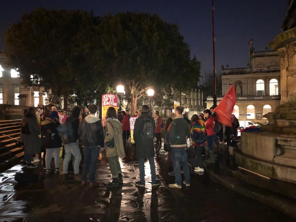 Protest after racist stunt on campus