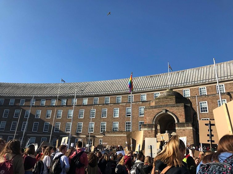 Protest at College Green demands action on climate change