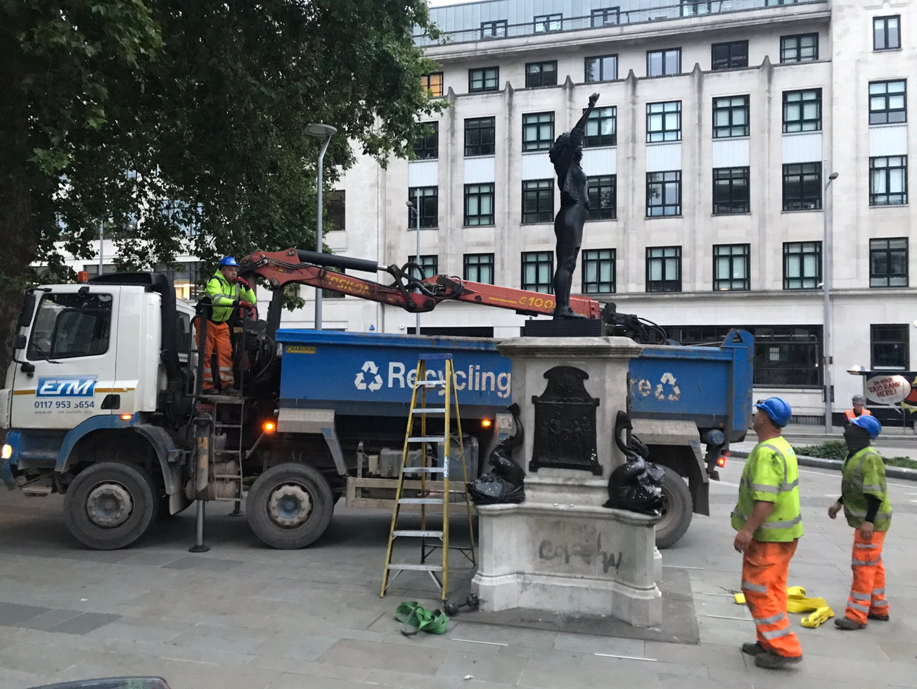 Sculpture of BLM protestor Jen Reid removed from Colston plinth