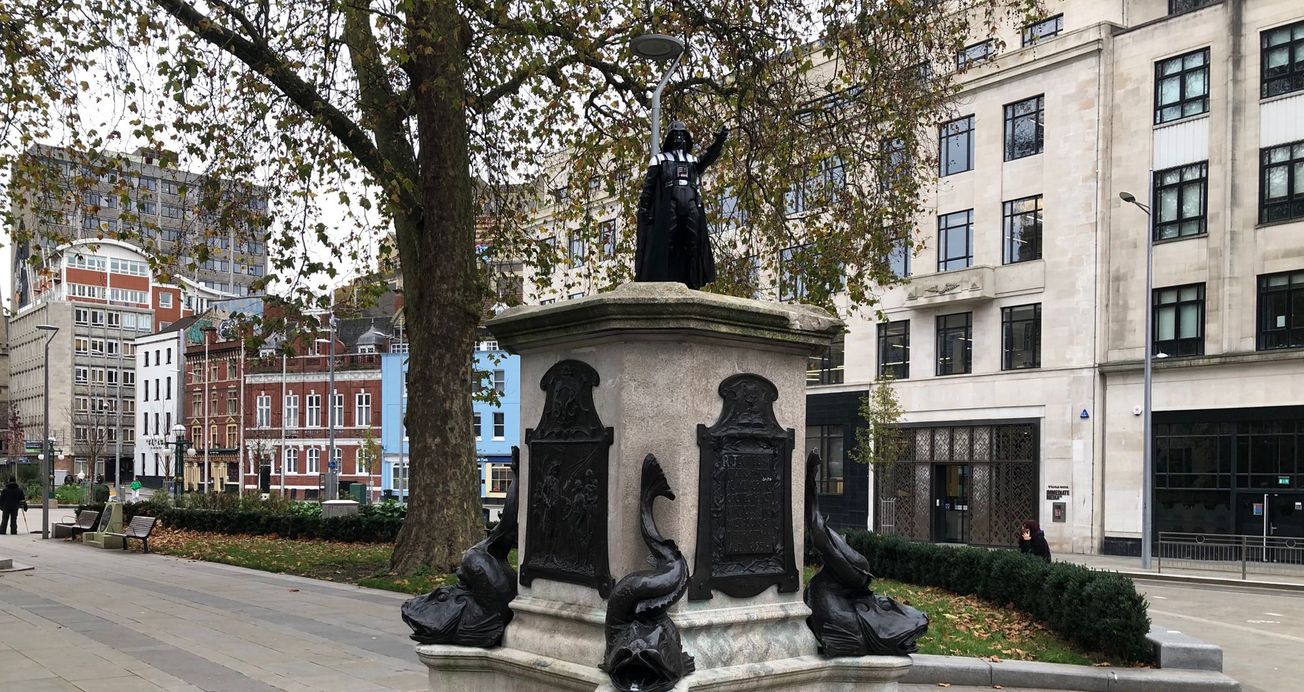Darth Vader figurine appears on former Edward Colston plinth