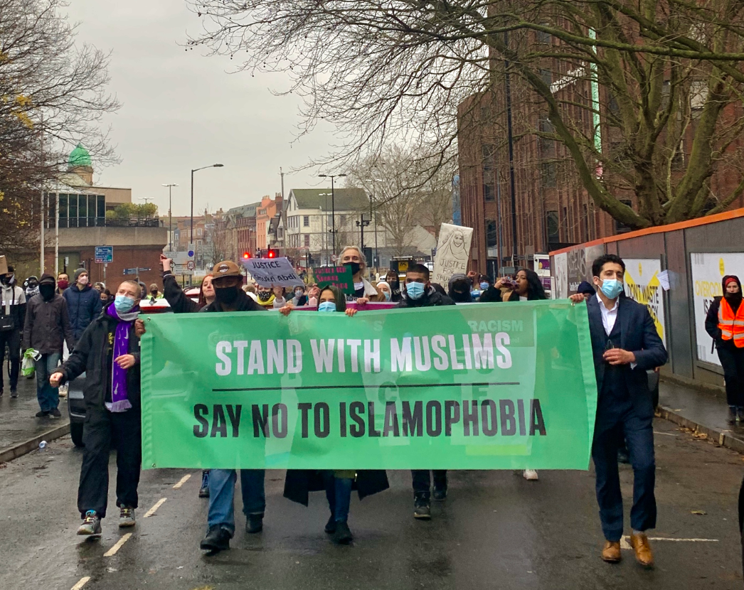 Protestors in Bristol march in solidarity with Muslims worldwide