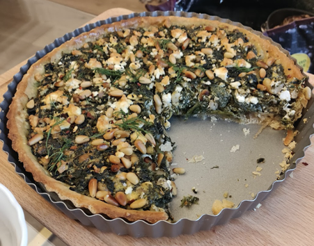 Spinach, Feta and Pine Nut Tart