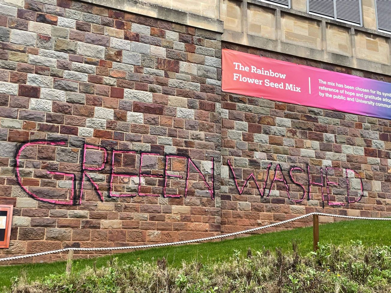 Bristol Uni spray painted by climate activists