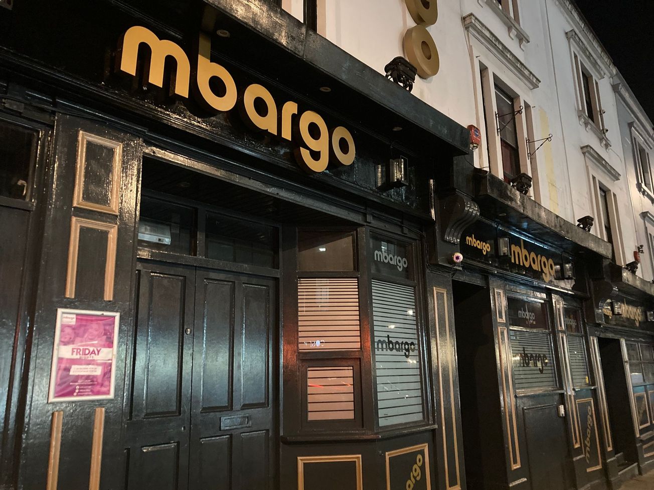 Bouncer attacks clubber outside Mbargos