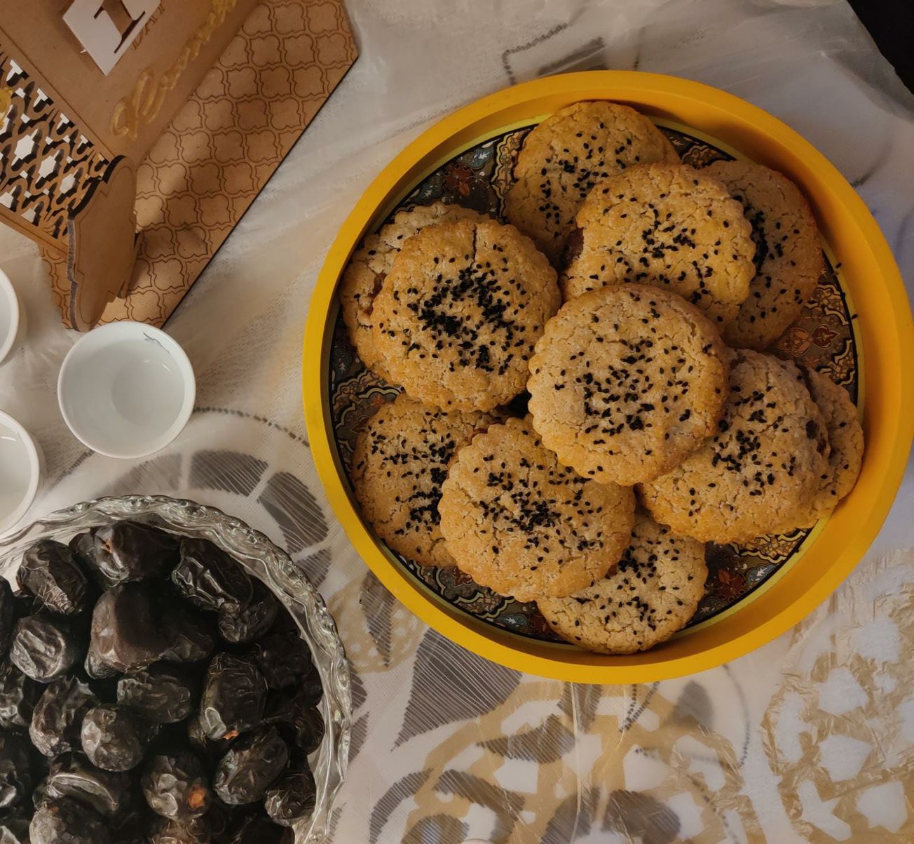 Date cookies fully baked warn and delicious for iftaar