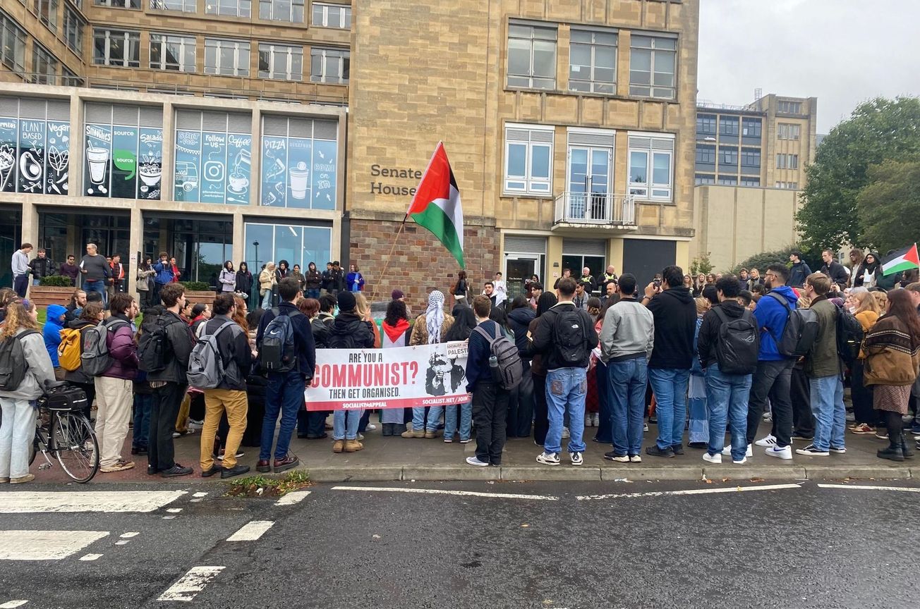 Students protest in solidarity with Palestinians outside Senate House