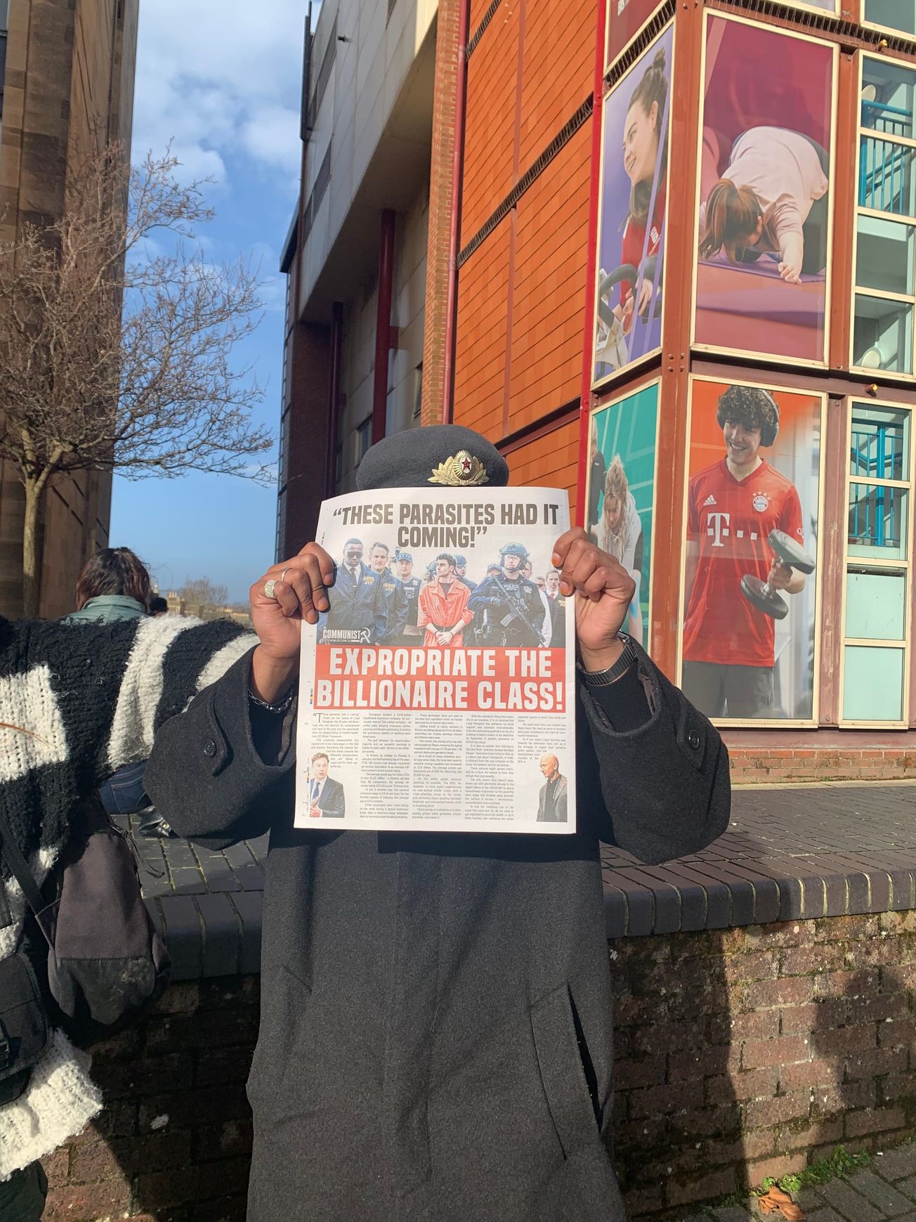 Bristol Revolutionary Communist Party outside of Bristol Indoor Sports Centre
