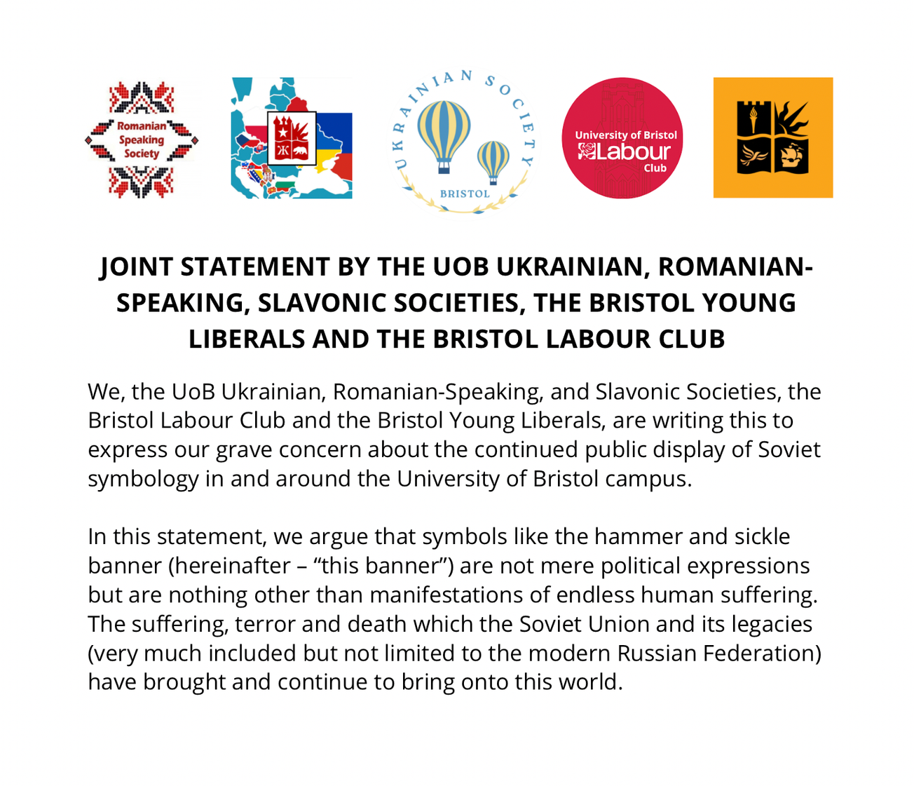 Ukrainian Society pens joint statement against ‘Soviet symbols’ on campus, says they ‘invoke something horrific’