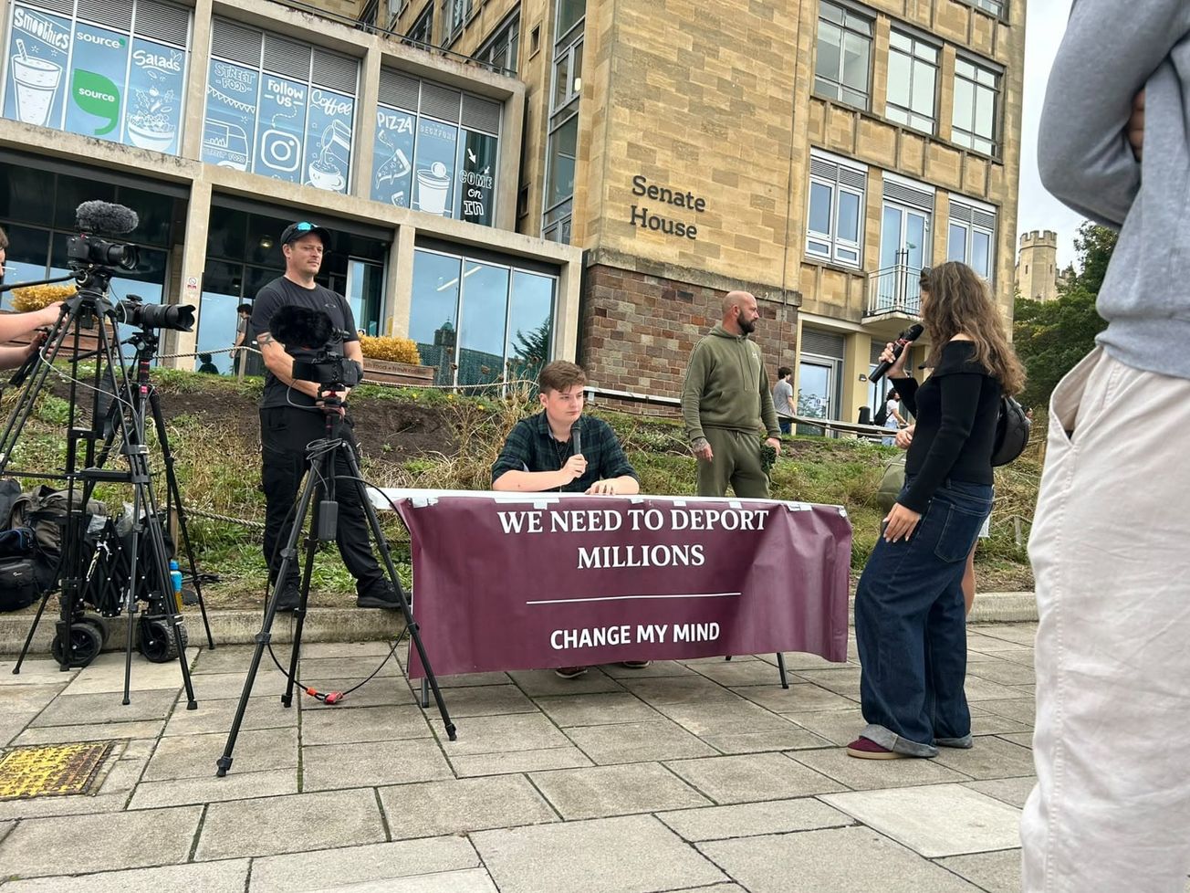 Right-wing TikToker returns to University of Bristol, calling for ‘mass deportations’