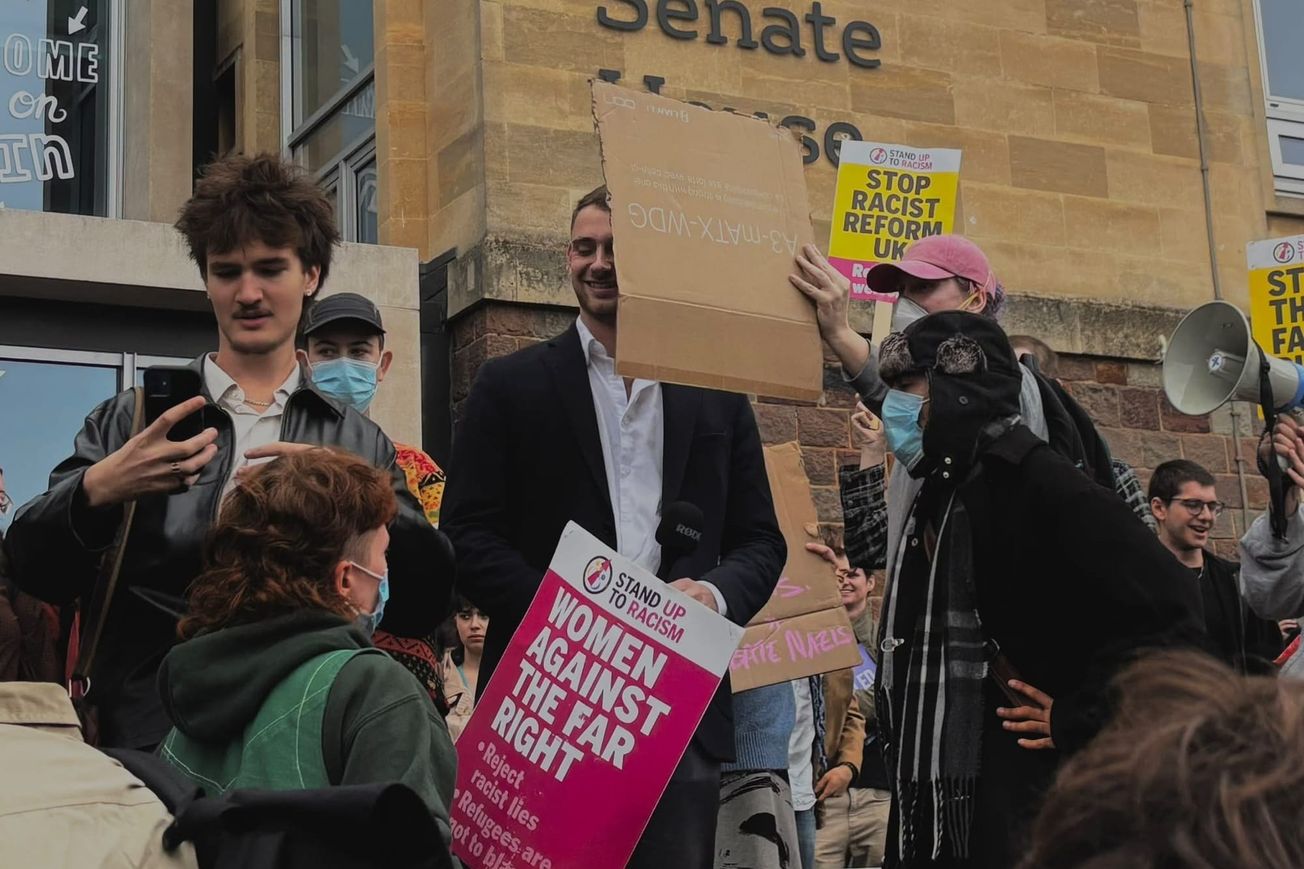Student protest drives far-right commentator off Bristol campus