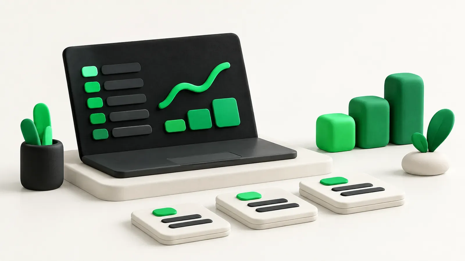 A business owner checks publication records against analytics.