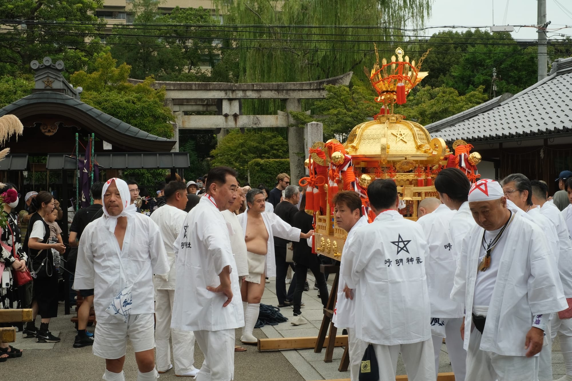 Festival decorations at Seimei Shrine in Kyoto