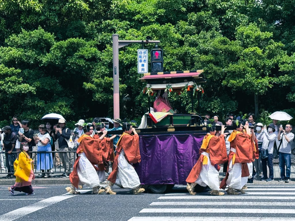 The Aoi Matsuri procession traveling through central Kyoto