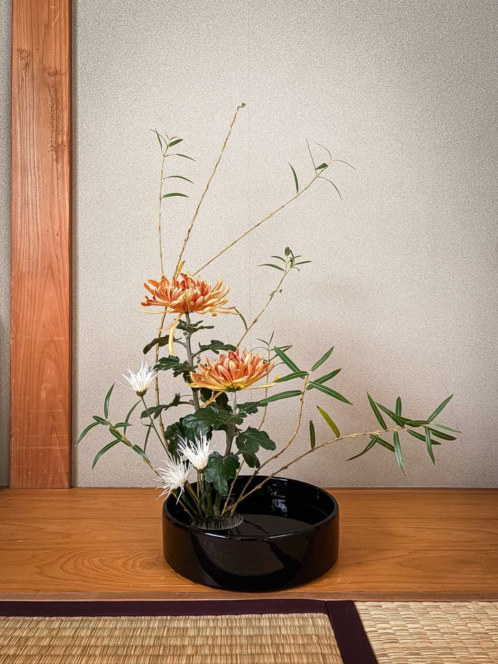 Ikebana is the Japanese art of arranging flowers and other natural materials. 