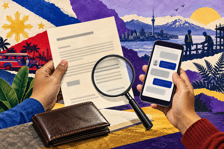 A New Zealand job offer arrives by message. What should Filipino applicants check?