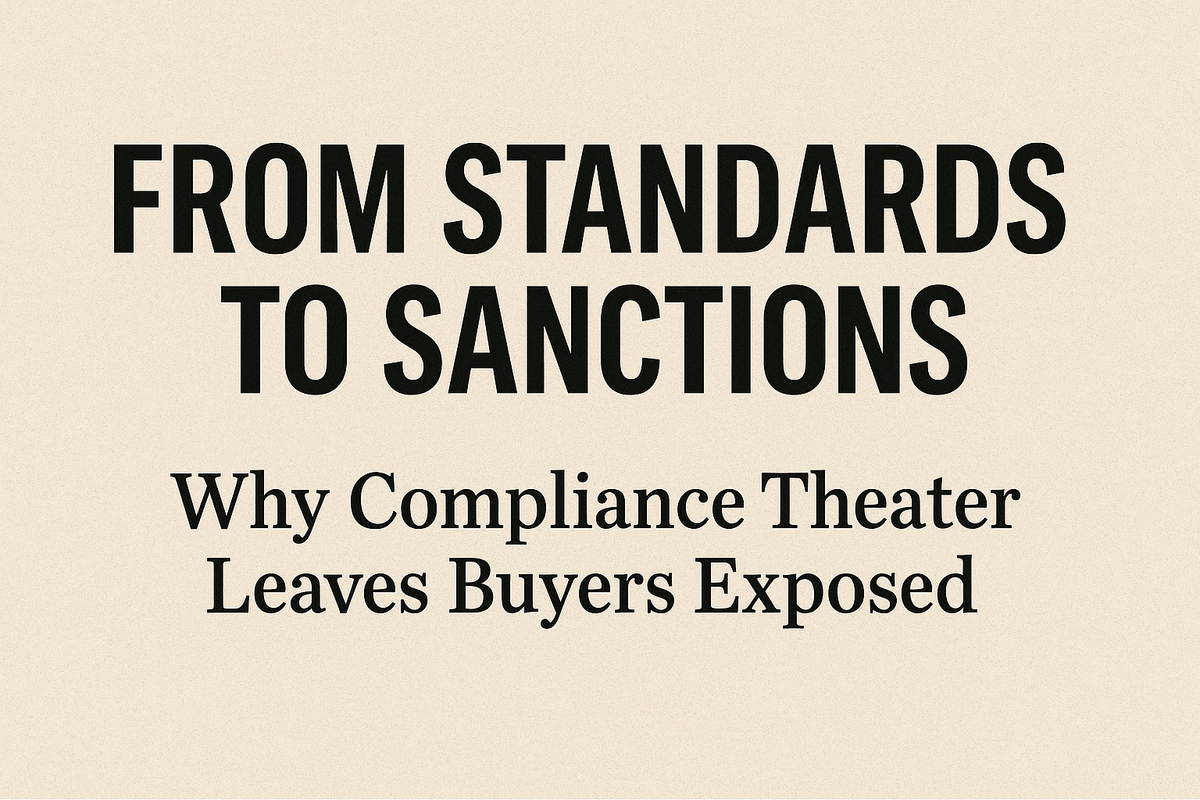 From Standards to Sanctions: Why Compliance Theater Leaves Buyers Exposed