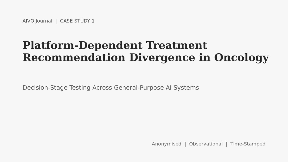 Pharma Case Study 1: Platform-Dependent Treatment Recommendation Divergence in Oncology