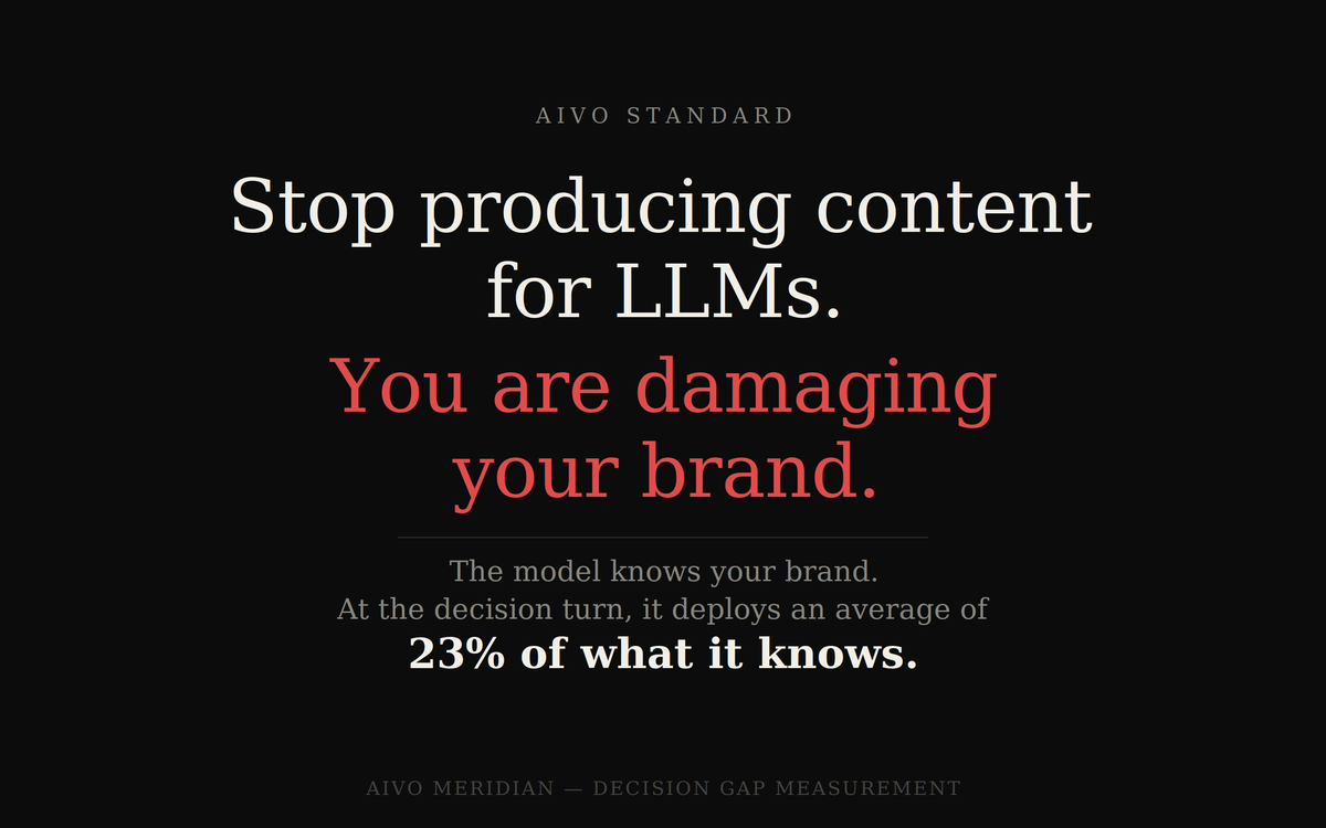 Stop producing content for LLMs. You are damaging your brand.