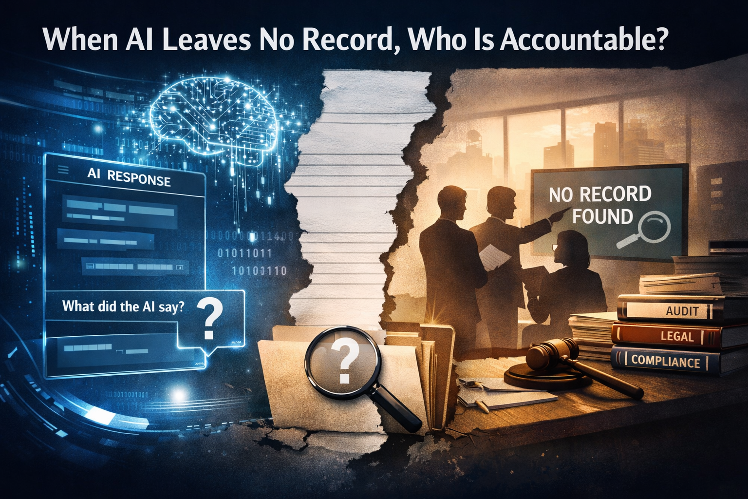 When AI Leaves No Record, Who Is Accountable?