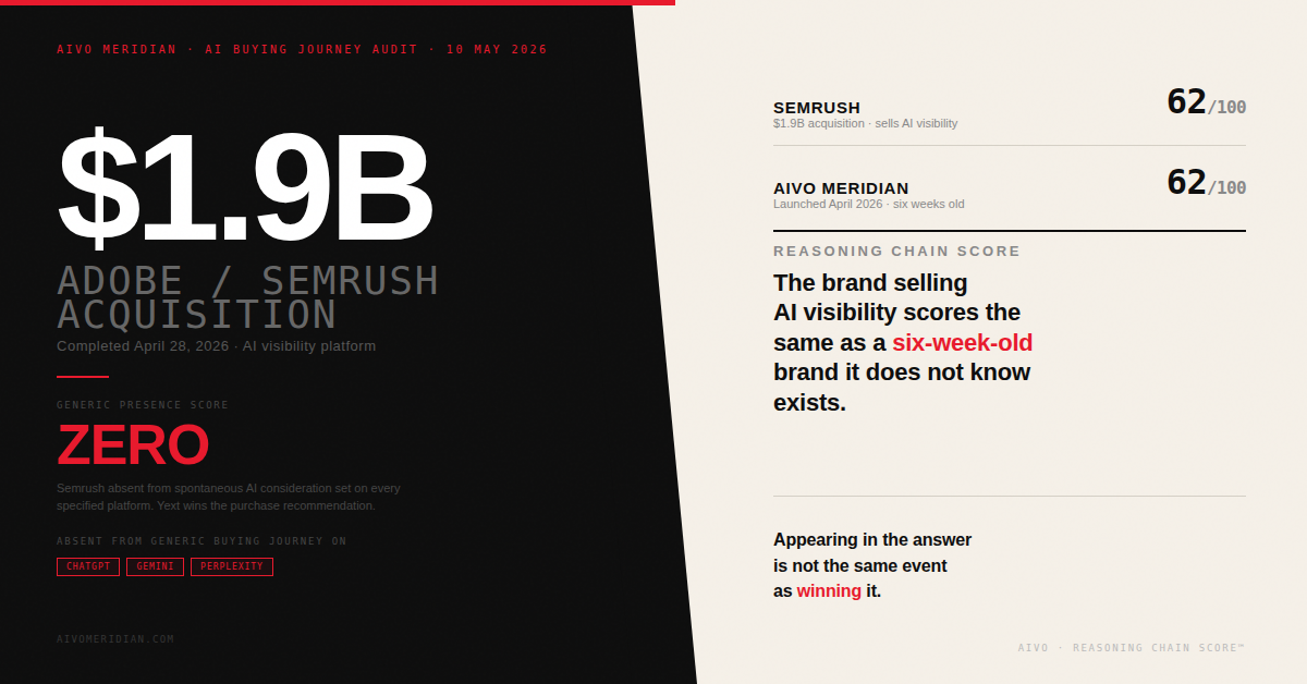 Adobe completed its $1.9 billion acquisition of Semrush twelve days ago