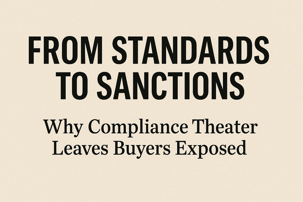 From Standards to Sanctions: Why Compliance Theater Leaves Buyers Exposed