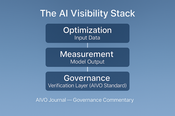 What AIVO Standard Governs: The Layer Above Visibility Tools
