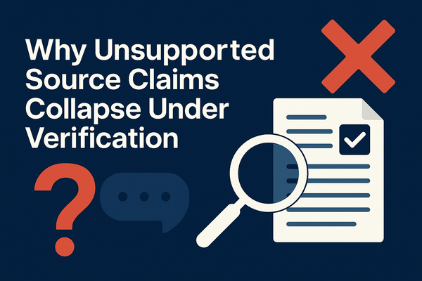Why Unsupported Source Claims Collapse Under Verification