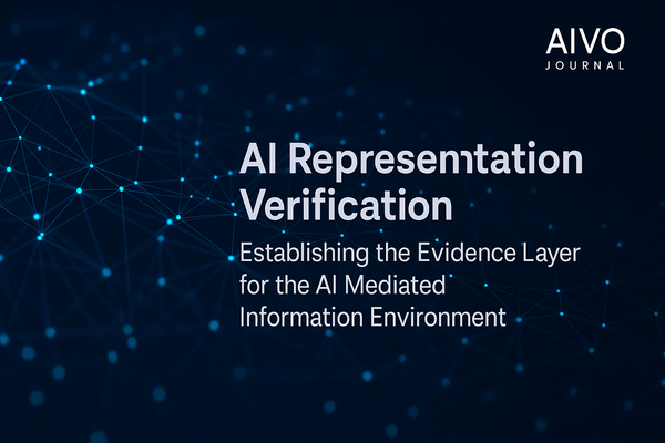 AI Representation Verification: Establishing the Evidence Layer for the AI Mediated Information Environment