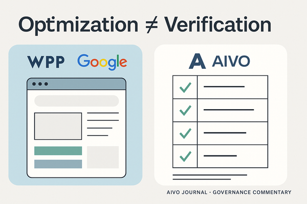 Optimization ≠ Verification: What WPP–Google’s $400M pact signals for AI visibility governance