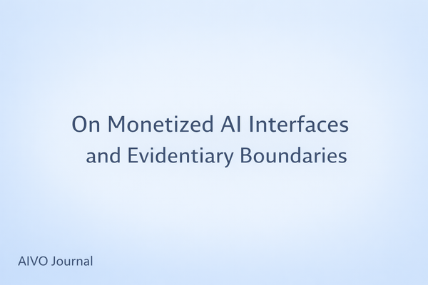 On Monetized AI Interfaces and Evidentiary Boundaries