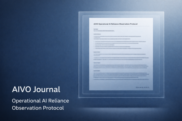 Introducing the AIVO Operational AI Reliance Observation Protocol