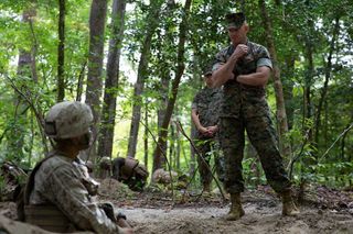 Top Marine enlisted leader tells grunts in foxhole at least they're 'not in the Navy'