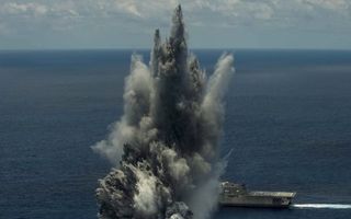 Navy rams ___ into ___ in show of force to near peers