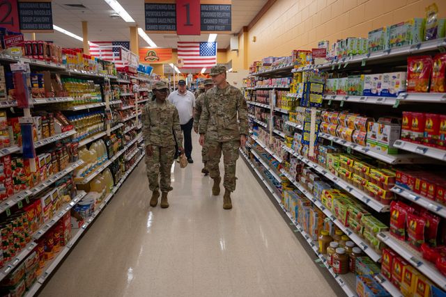 Retiree at commissary reads entire label of Campbell’s chunky soup out loud