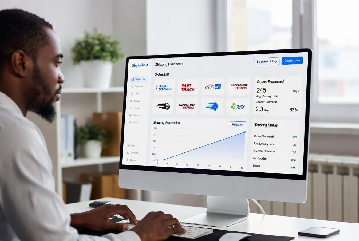 A black business owner automating shipping 