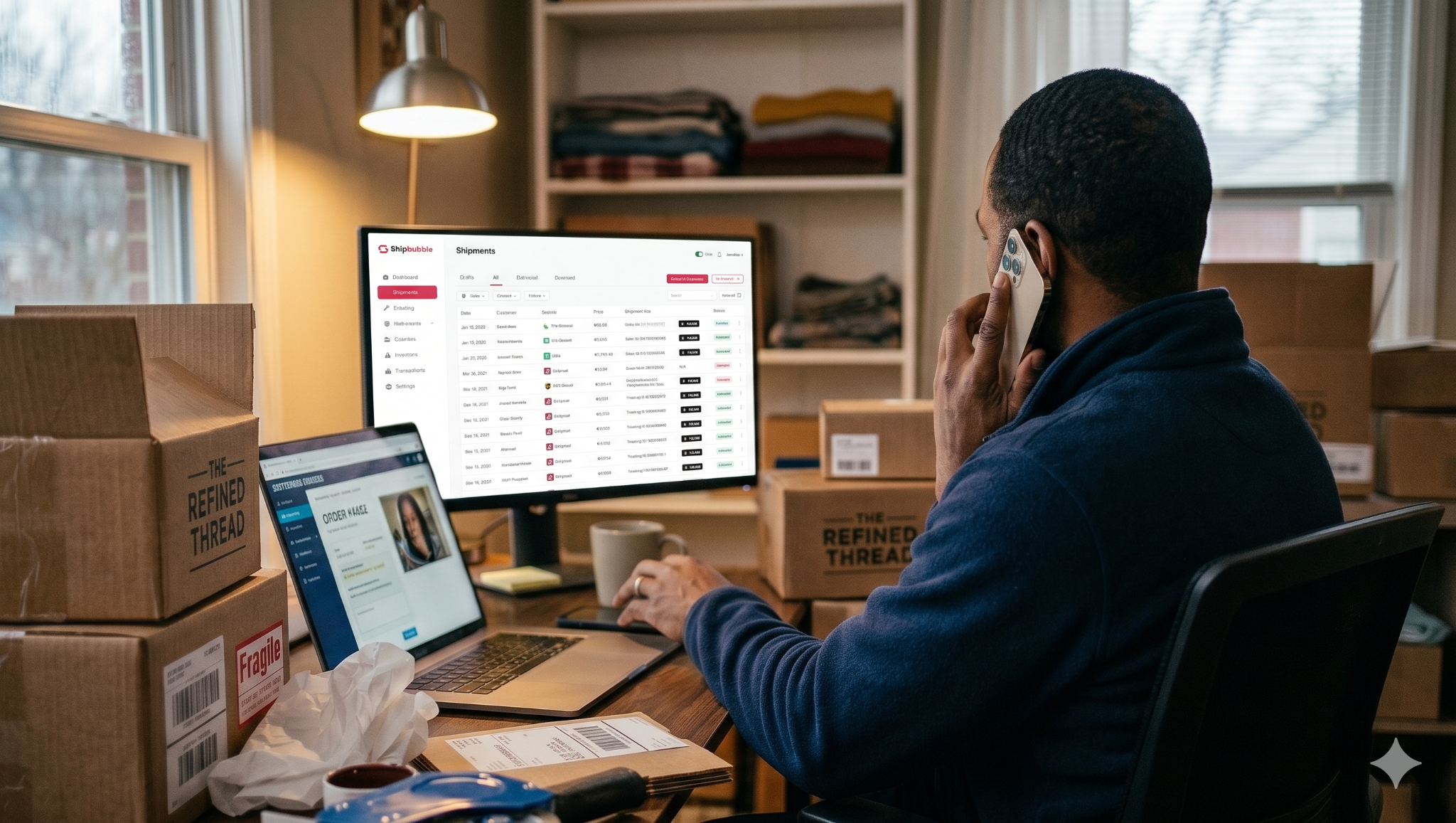 An entrepreneur tracking rainy season deliveries