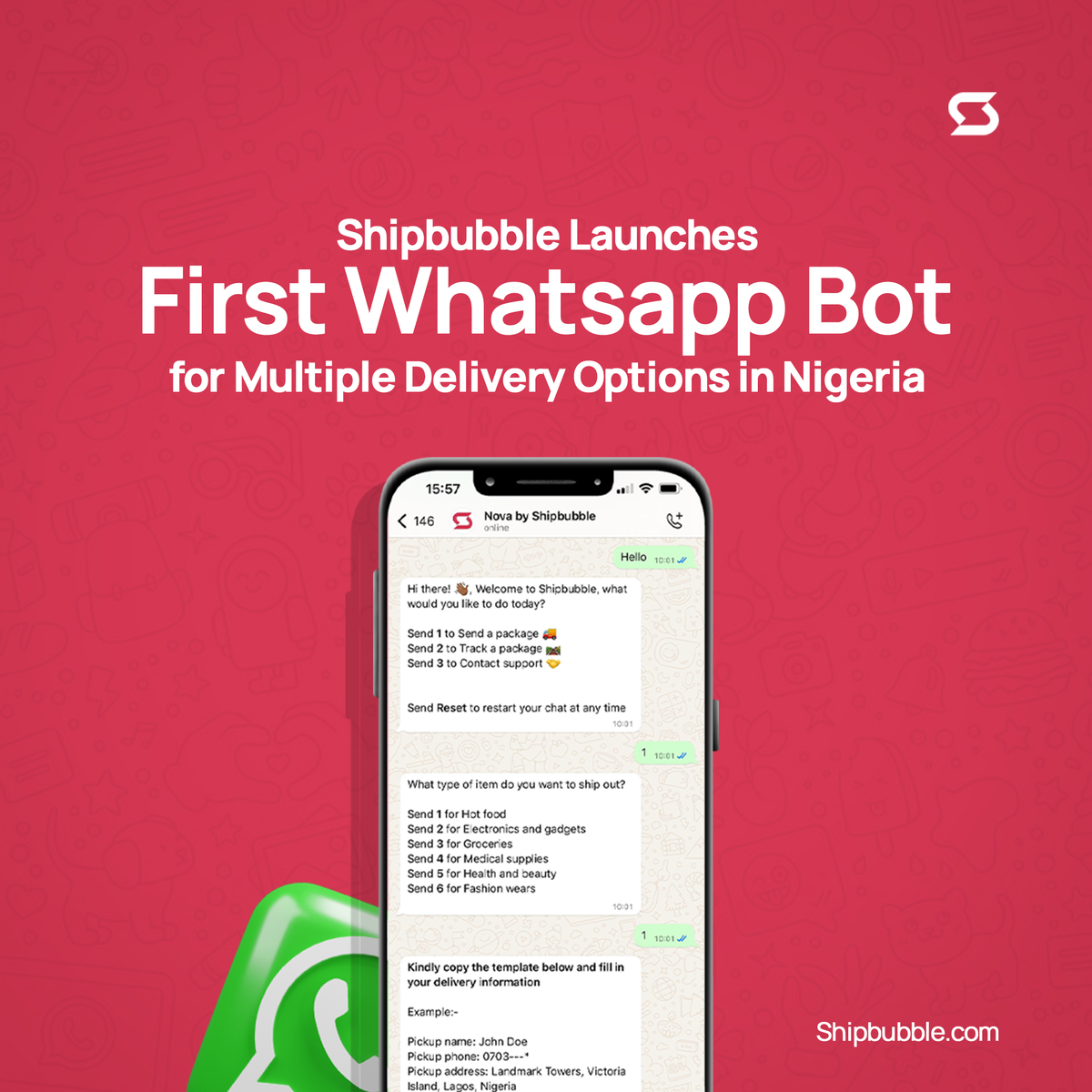 Introducing Nova by Shipbubble; The First Whatsapp Bot For Multiple Delivery Options in Nigeria
