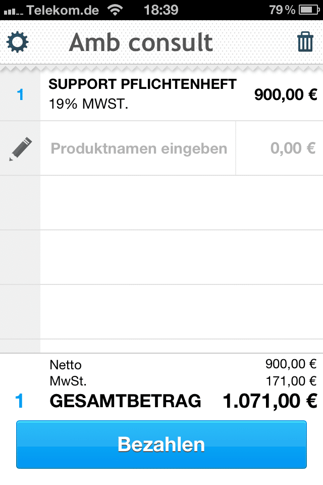 Produktauswahl sumup