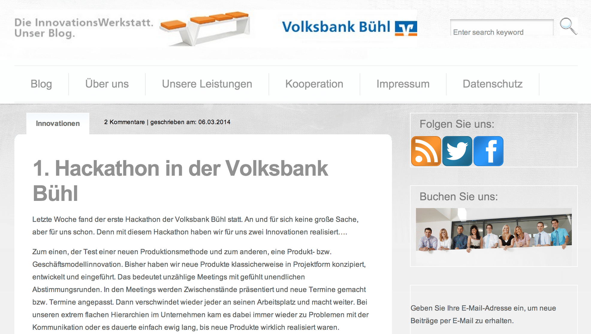 Vorbild für Banken - Volksbank Bühl 15.03.2014