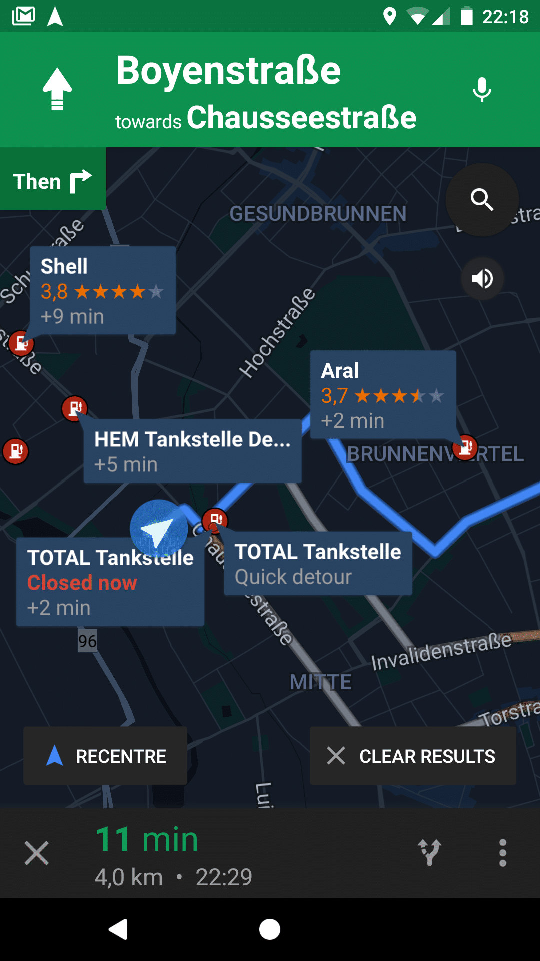 Google Maps overlay mit Suchergebnissen