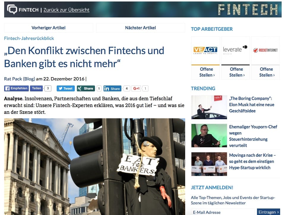 FinTech Jahr 2016