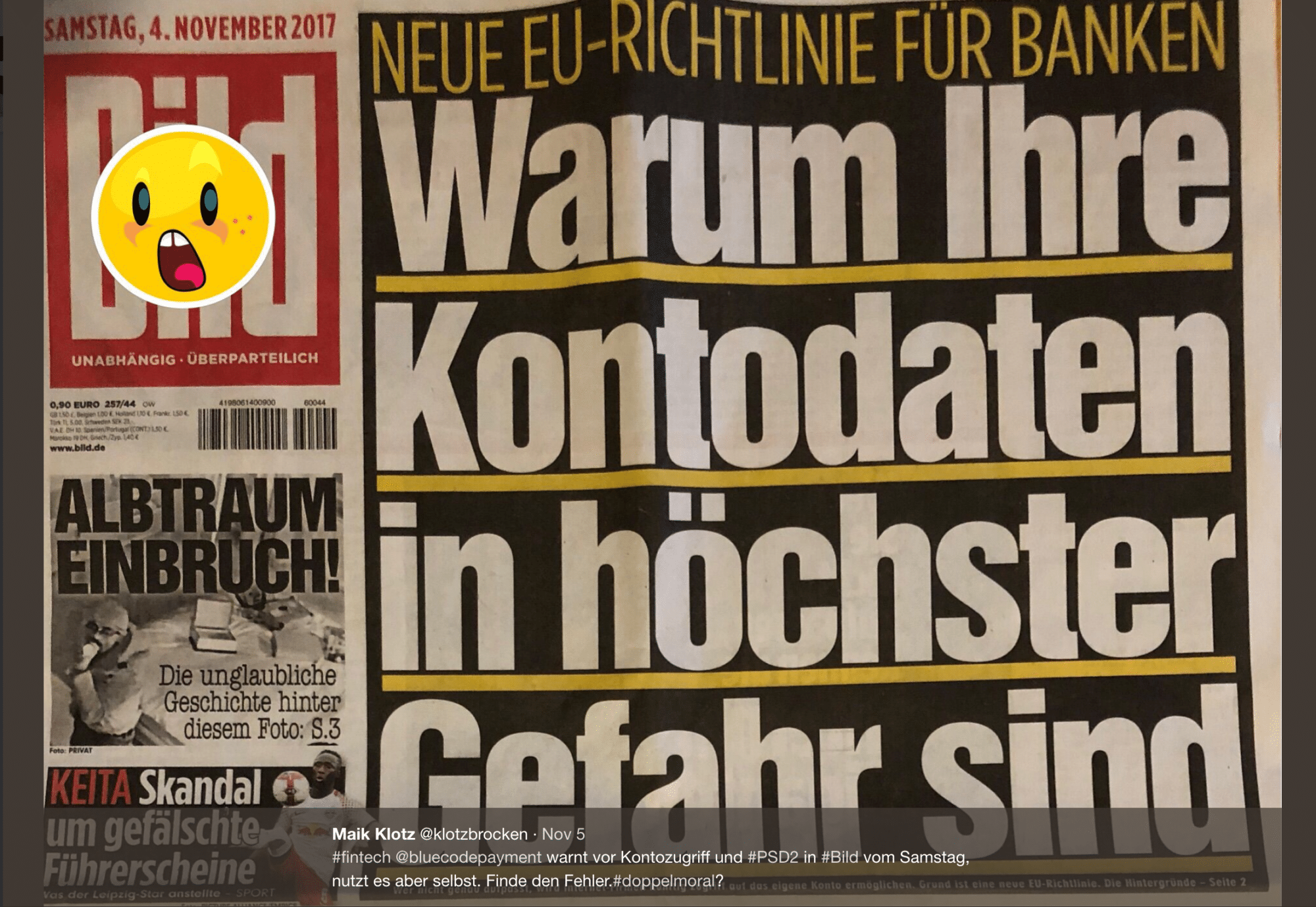 Bild Schlagzeile: Das Geschäft mit der Angst und den Kontodaten