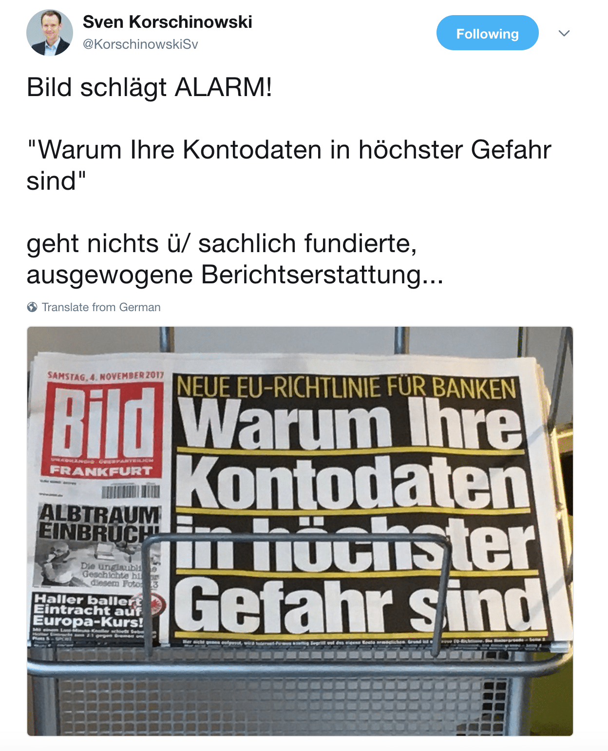 Bild Schlagzeile: Das Geschäft mit der Angst und den Kontodaten