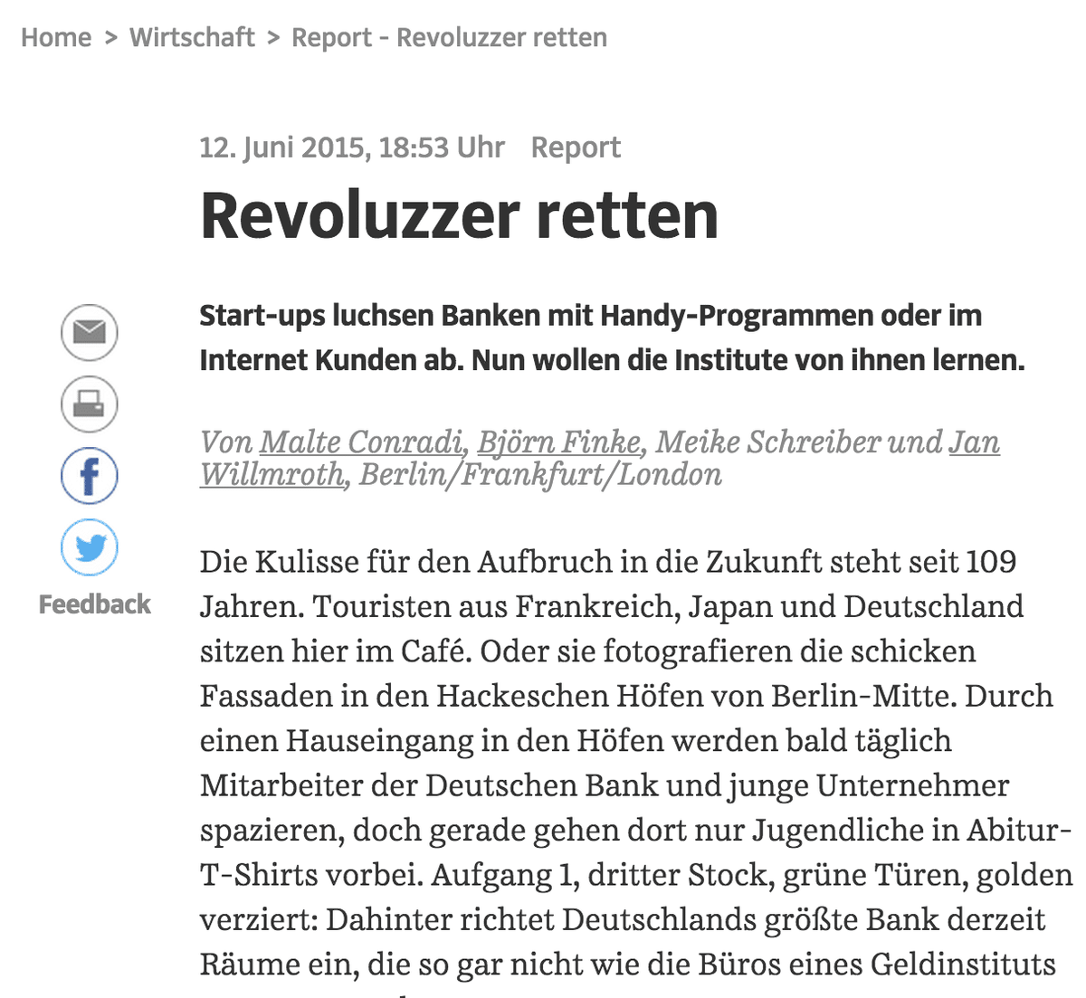 Empfehlung aus der SZ: „Revoluzzer retten“