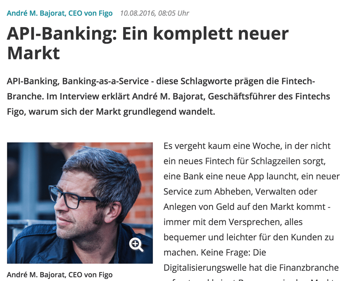 Interview in der Interntworld: API-Banking – Ein komplett neuer Markt