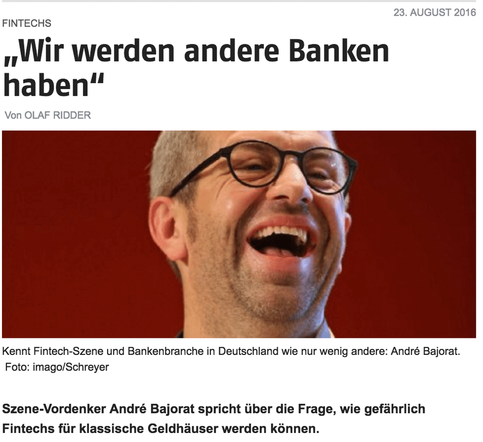 „Wir werden andere Banken haben“ sagt André in der Frankfurter Rundschau