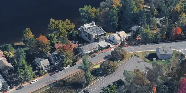 a large house located right on the river in New Hope, PA