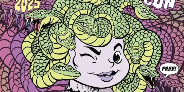 a colorful drawing advertising the Lambertville Zine Festival