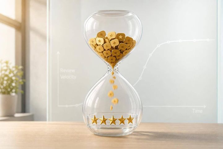 Review frequency vs rating score: rank impact